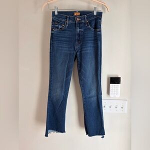 MOTHER The Insider Crop Step Fray Jeans – “Teaming Up” Wash – Size 26